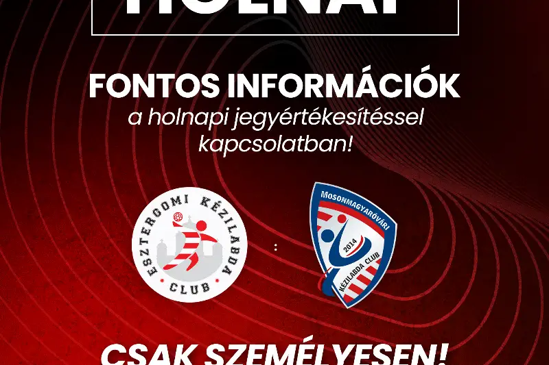 FONTOS INFORMÁCIÓKJEGYÉRTÉKESÍTÉS HOLNAP